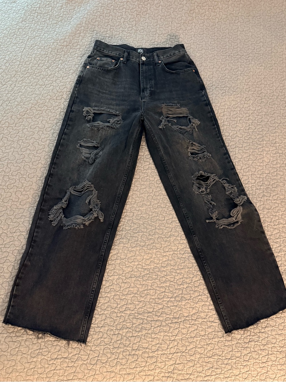 BDG Black High-Rise Distressed Denim Jeans